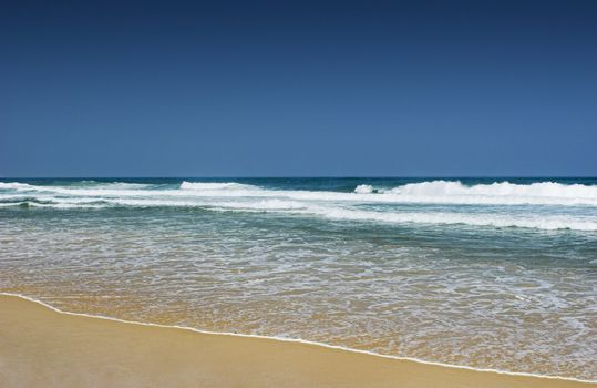 Beautiful scene of a beach with a great blue sky