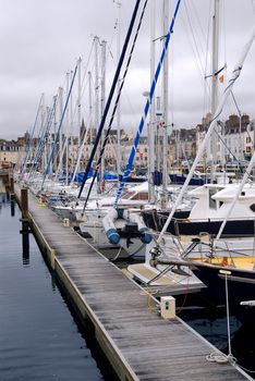 Sailboats moored in the harbor in Vannes, Brittany, France