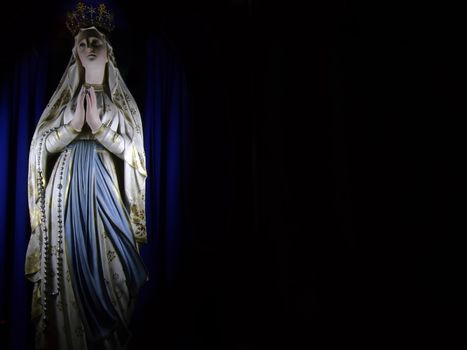 Medieval iconic statue of the Holy Virgin Mary in one of Malta's churches.