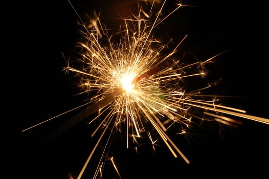 holiday sparkler with copyspace on xmas or new year