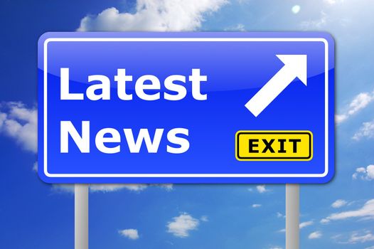 latest news concept with road sign illustration