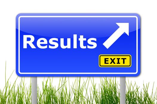 business results concept with road sign illustration