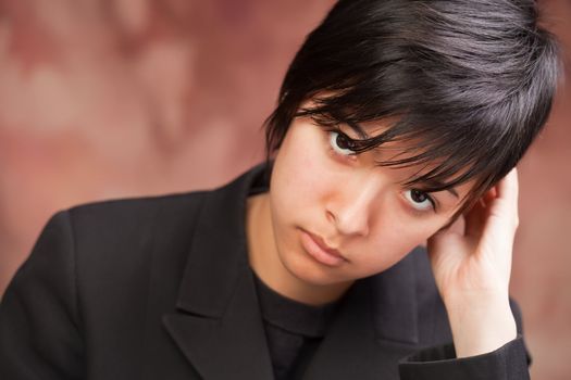 Attractive Ethic Girl Poses for Her Portrait.