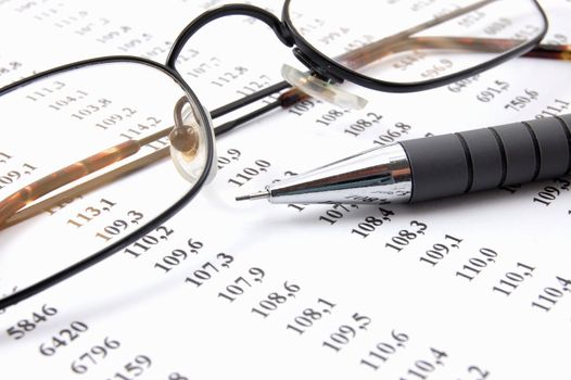 business numbers showing successful economic development or bankingcrisis