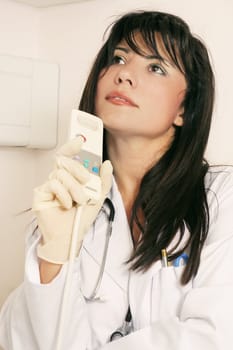 Healthcare worker with controls
