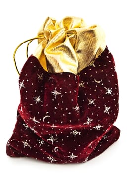 New year gift sack against the white background
