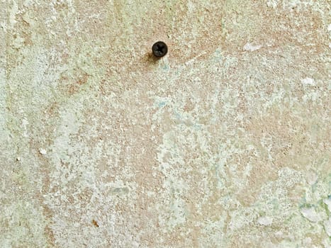 Photo of abstract grunge shabby background in green and light brown with screw 