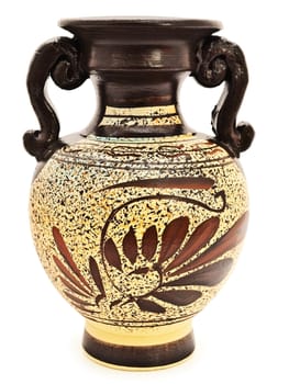 Photo of antique vase against white background