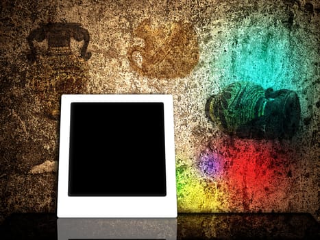 Photo Frame Against The Grungy Background
