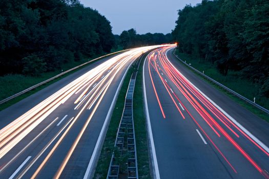 Cars speeding on a motorway