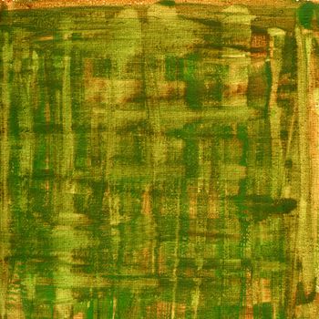 texture of rough green, brown, yellow  watercolor abstract on artist cotton canvas, self made
