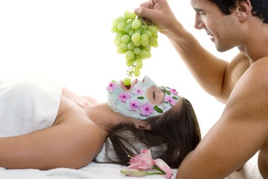 The ultimate experience!  A woman is pampered at a day spa
