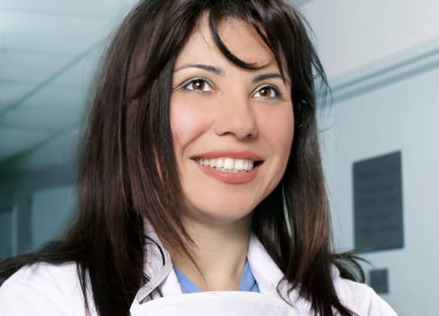 Smiling hospital or clinical staff

