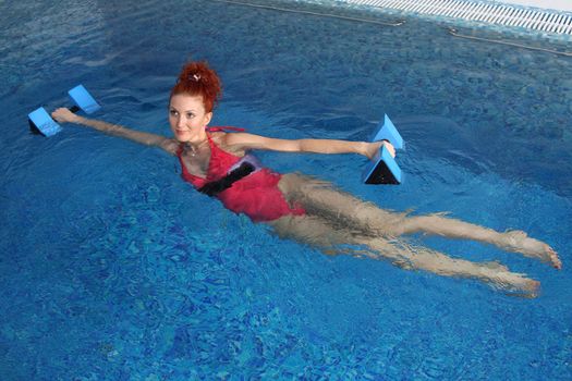 Employment with the pregnant woman in pool