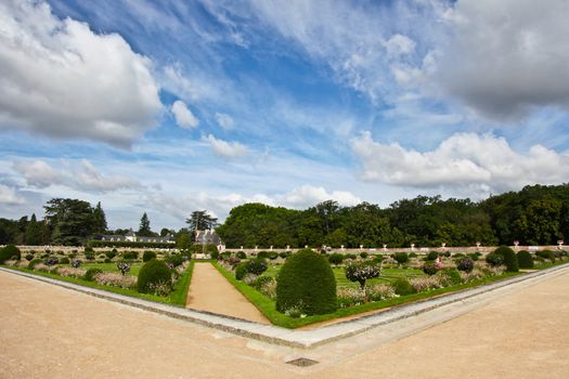 Chateau de Chenonceau's garden from a unique view