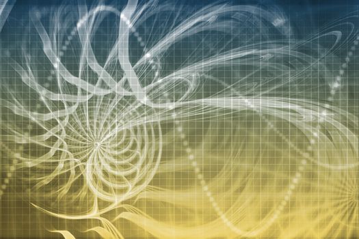 Alien Portal Abstract Background With Futuristic Data Grid