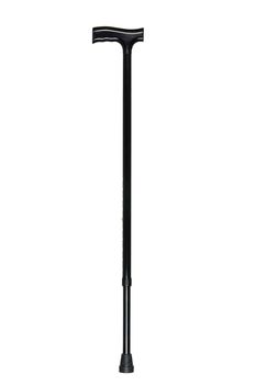 Black cane isolated on white background