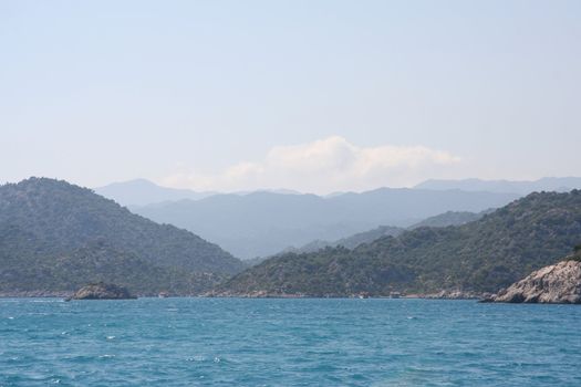 The Mediterranean sea. Yacht trevel to Kekova.