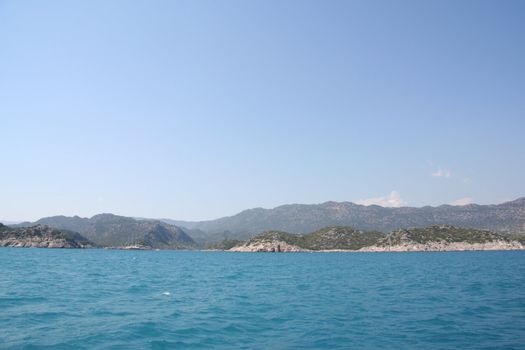 The Mediterranean sea. Yacht trevel to Kekova.