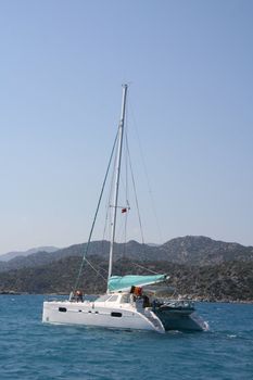 The Mediterranean sea. Yacht trevel to Kekova.