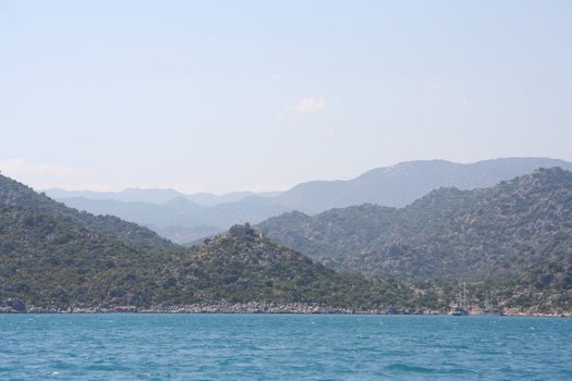 The Mediterranean sea. Yacht trevel to Kekova.