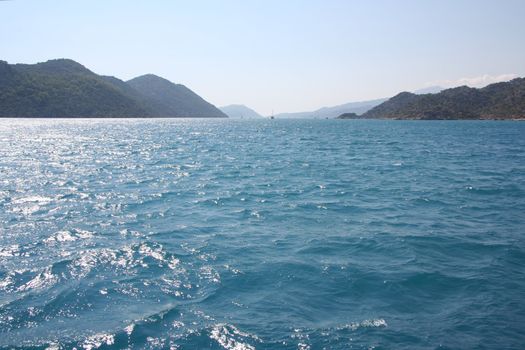 The Mediterranean sea. Yacht trevel to Kekova.