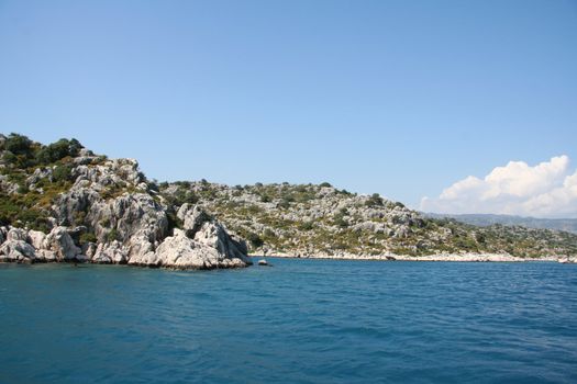 The Mediterranean sea. Yacht trevel to Kekova.