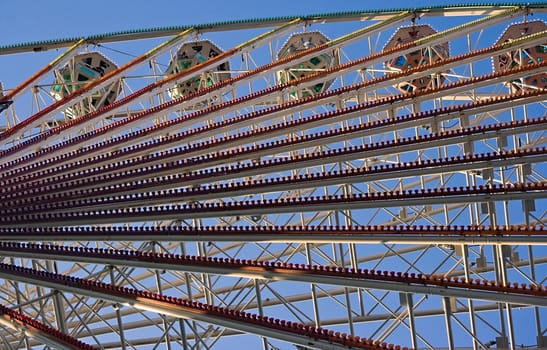 Part of Giant Wheel with blue sky