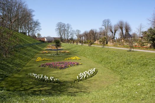 Castle Park in Colchester (England) in early spring.