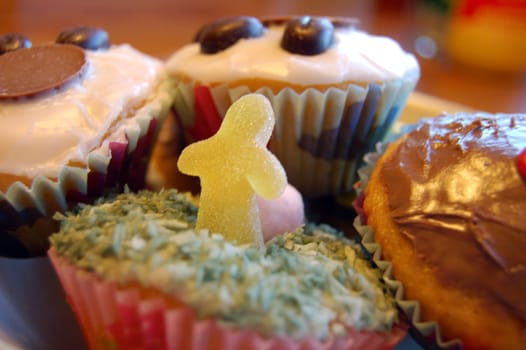 muffins with candy decorations