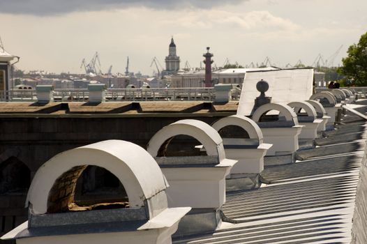 The roof of the St. Peter and Paul bastion in Sankt Petersburg Russia