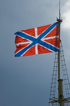 Flag on the tower of St.Peter and Paul bastion in Sankt Petersburg Russia