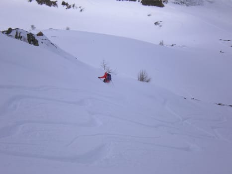 freeride in swiss alps  