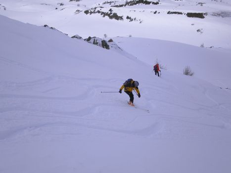 freeride in swiss alps     