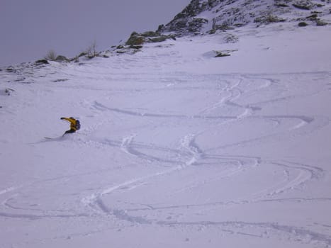 freeride in swiss alps   