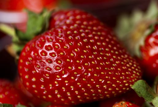 a closeup of a delicious red strawberry