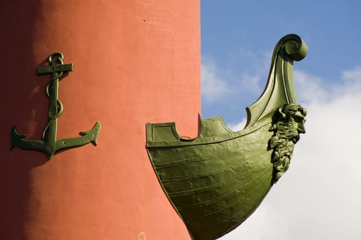 Detail of a Rostral column in Sankt Petersburg Russia