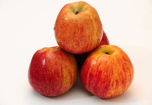 Apples on a white background .