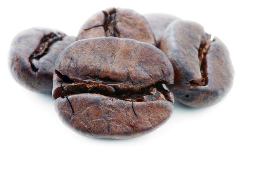 Macro of coffee beans with clipping path included. Shallow DOF.