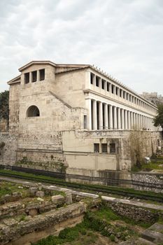 Stoa of Attalos in the ancient Agora of Athens, Greece.