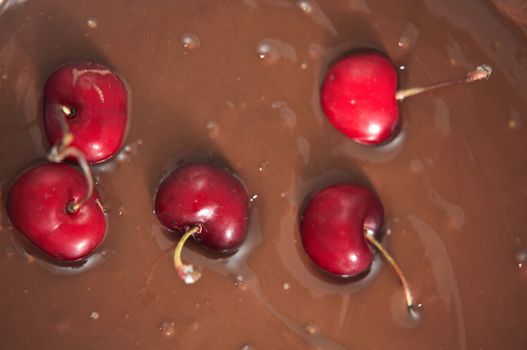 Cherry in hot chocolate.