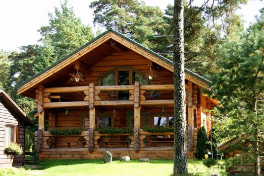 Wooden apartment house in a countryside