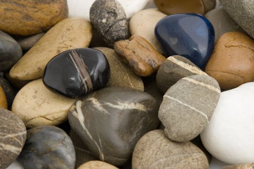 close-up of colored stones, different shape and texture
