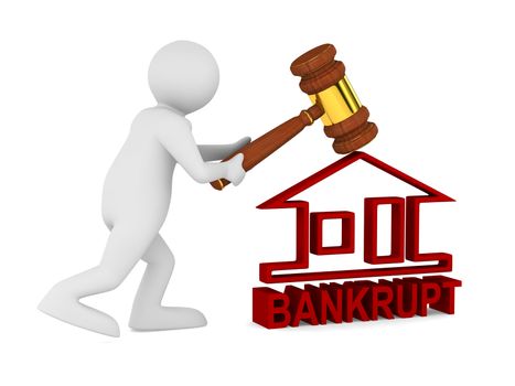 Bankruptcy on white. Isolated 3D image