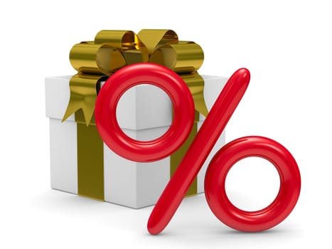 White gift box. Isolated 3D image