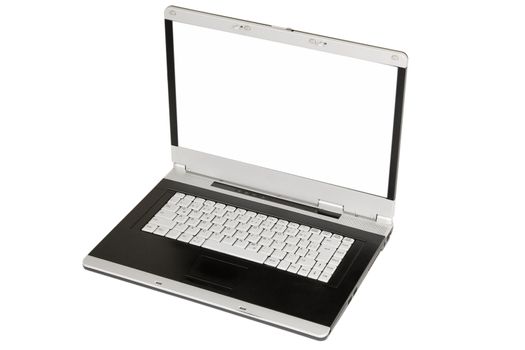 front view of open notebook on white background