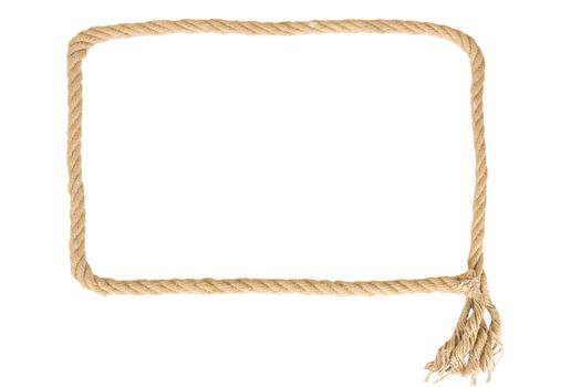 frame made from rope on white background