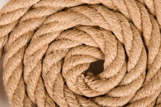 front view of closeup rope arranged concentric shape