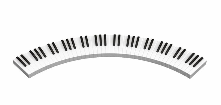 Black and white keys on music keyboard