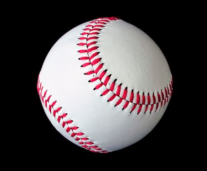 Isolated white official baseball over black background